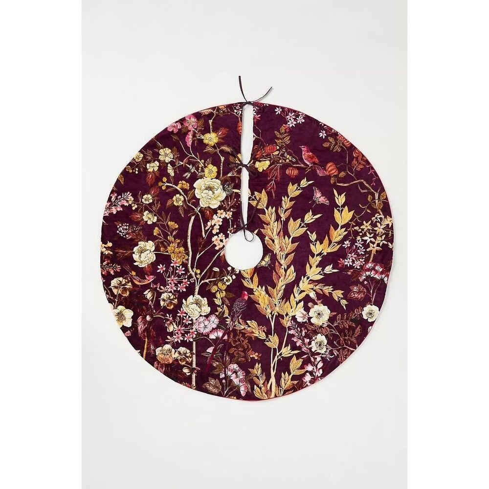 Anthropologie Mika Tree Skirt Floral Velvet NEW